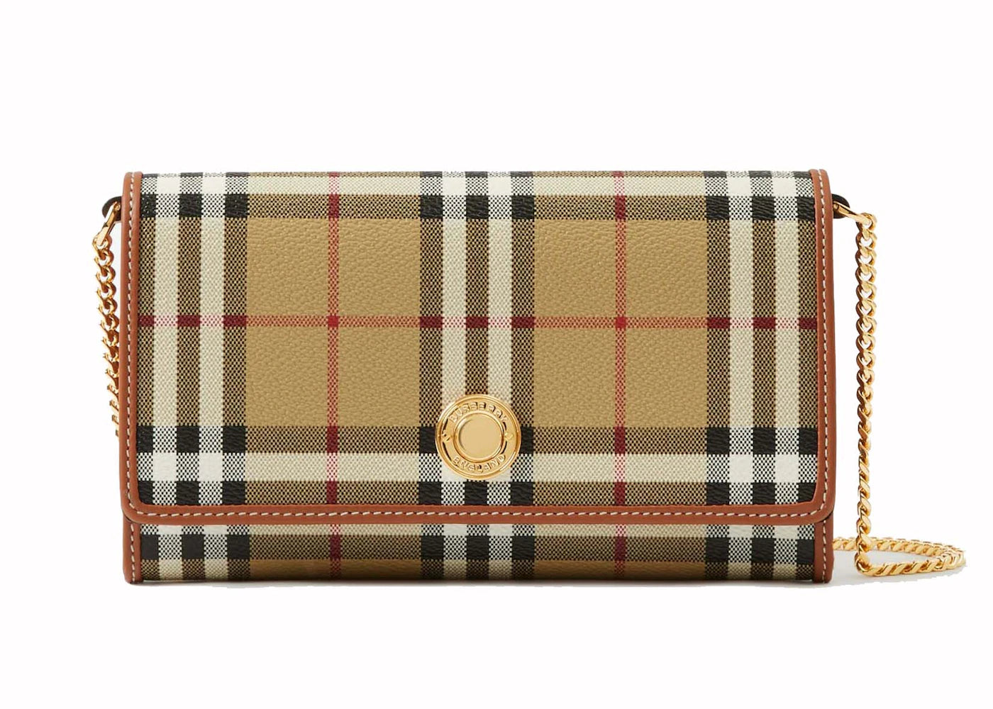 Burberry Chain Check Strap Wallet Archive Beige