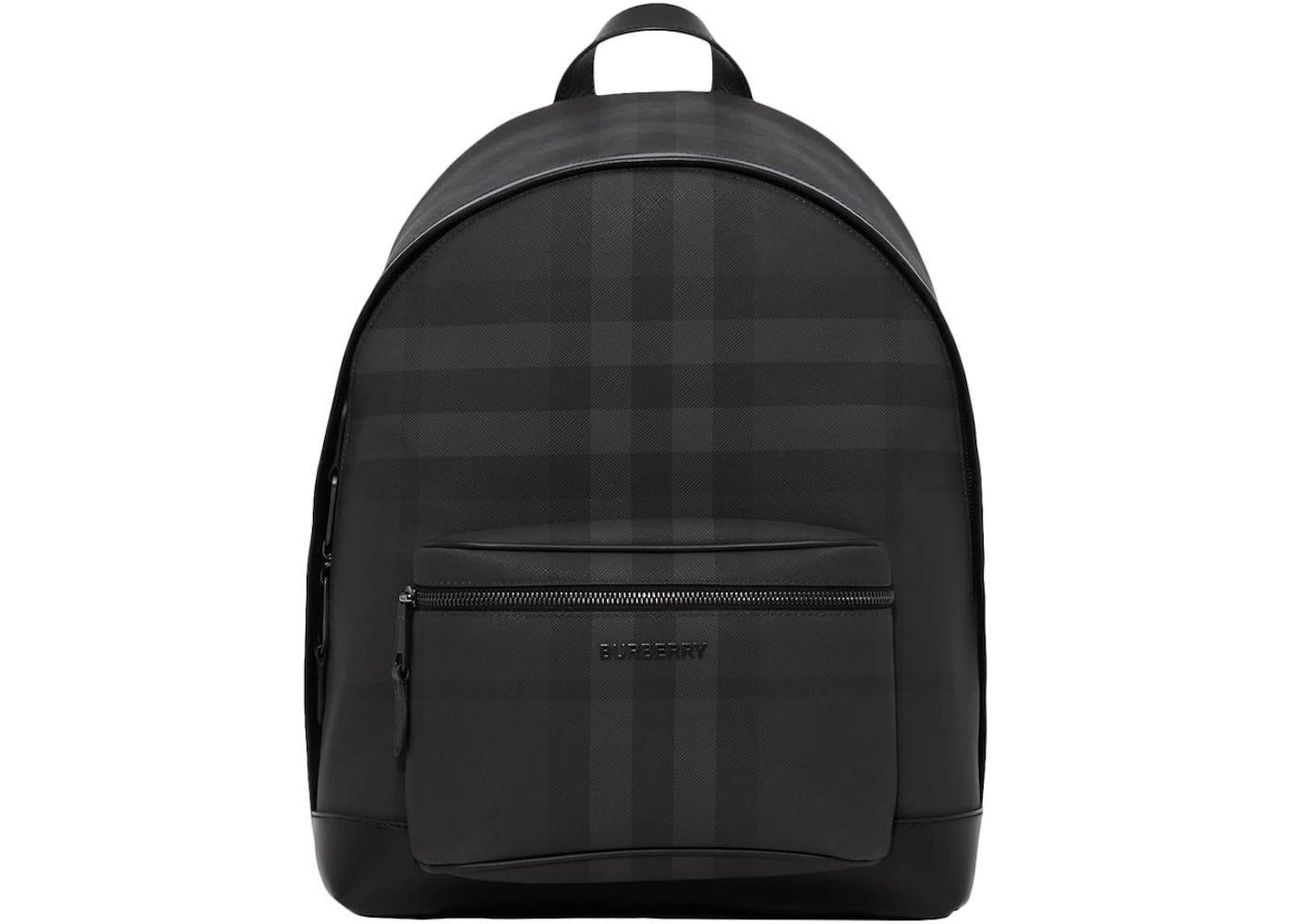 Burberry Charcoal Check And Leather Backpack Charcoal