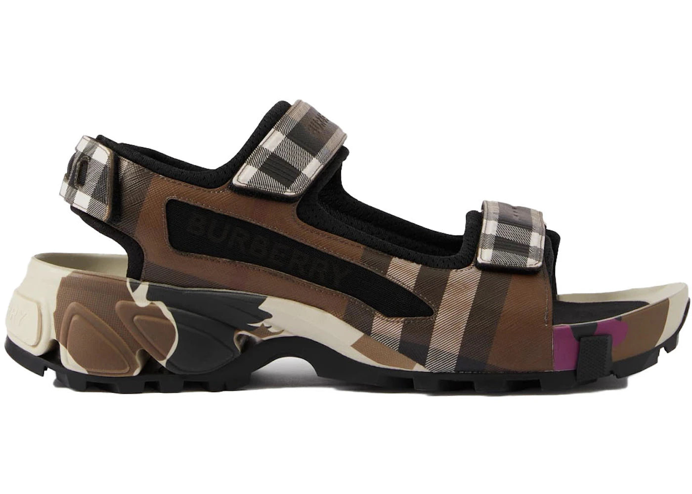 Burberry Check Arthur Sandal Dark Birch Brown