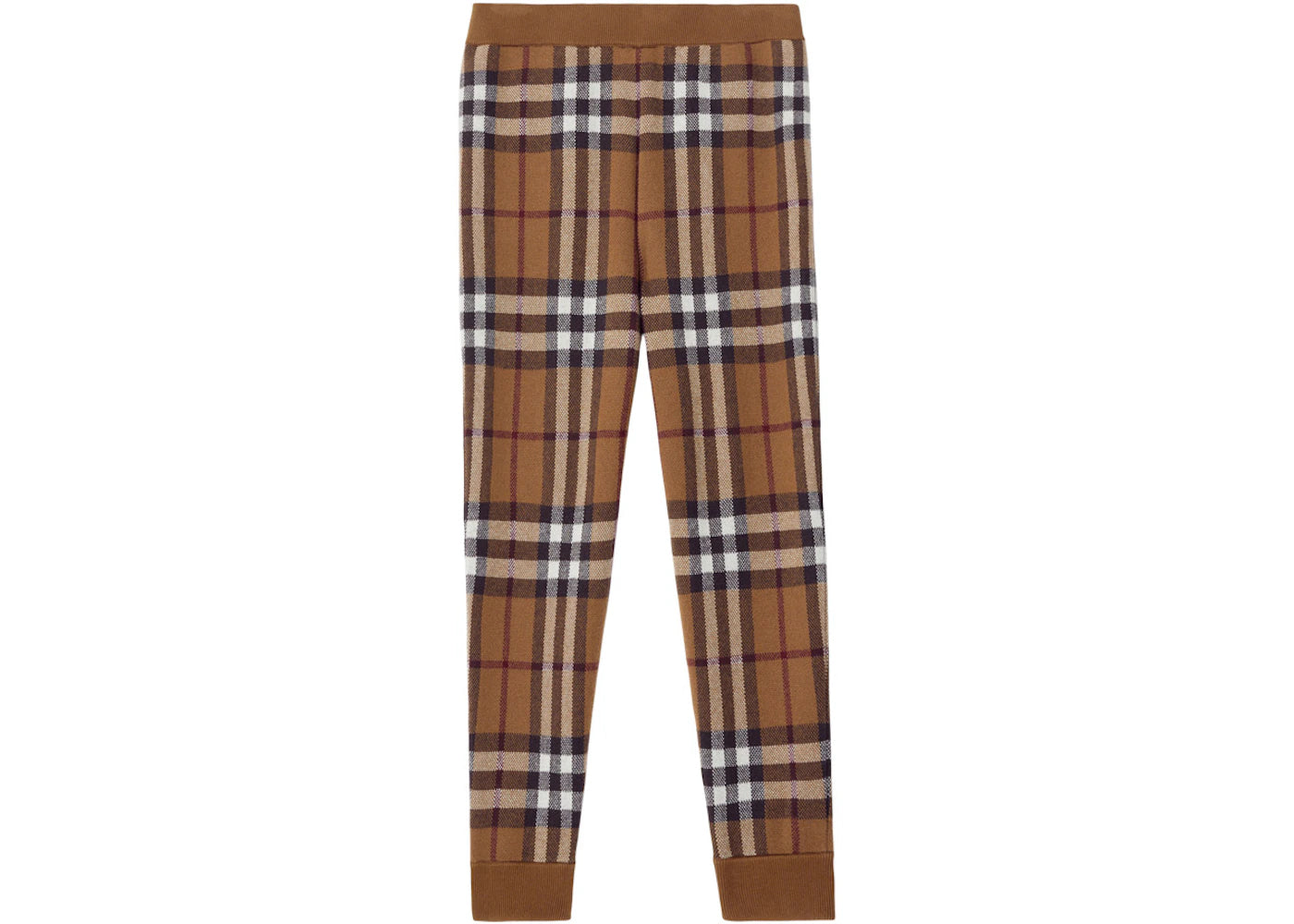 Burberry Check Cashmere Jogging Pants Dark Birch Brown