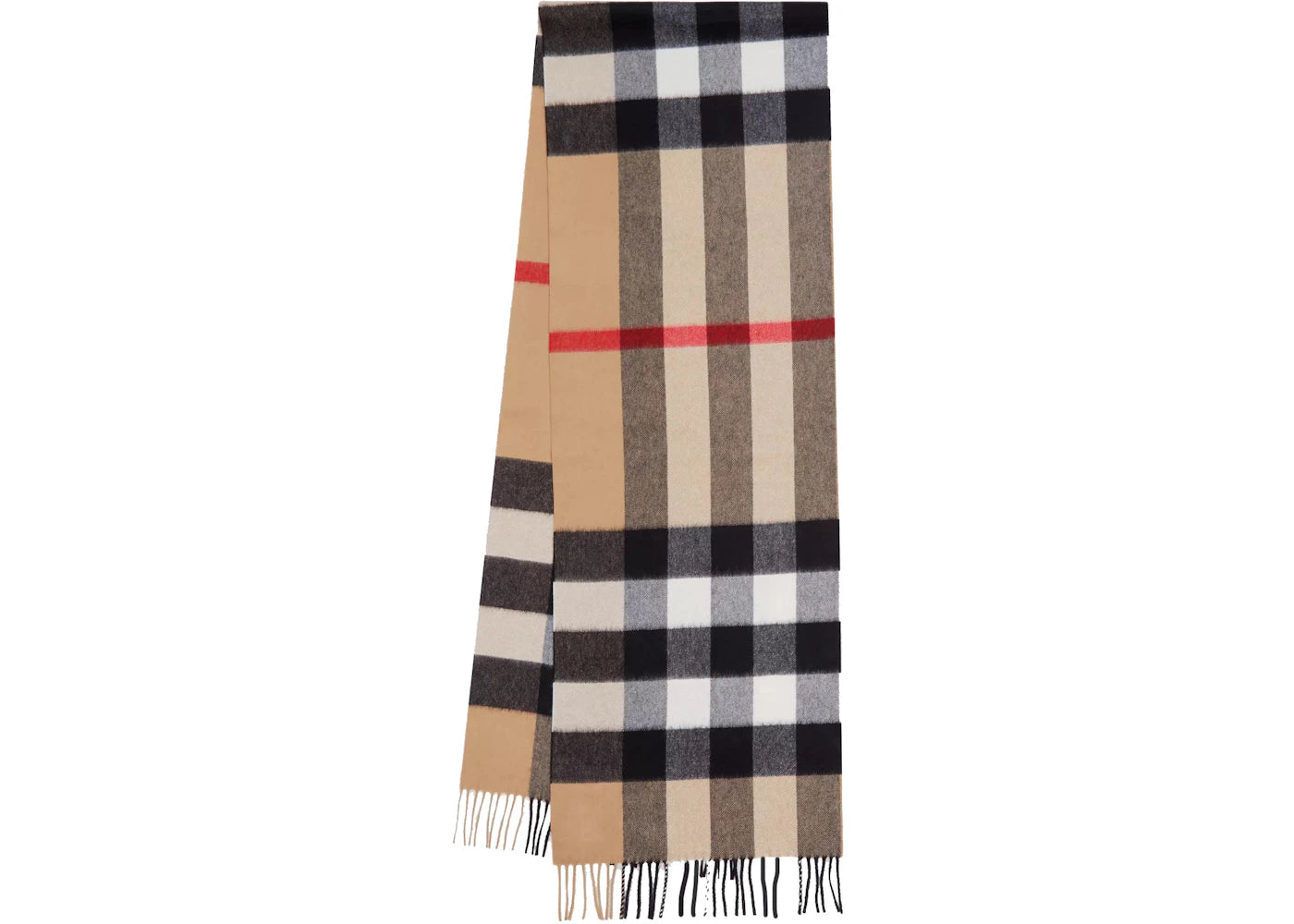 Burberry Check Cashmere Scarf Archive Beige