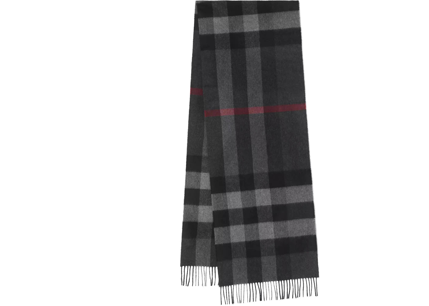 Burberry Check Cashmere Scarf Charcoal