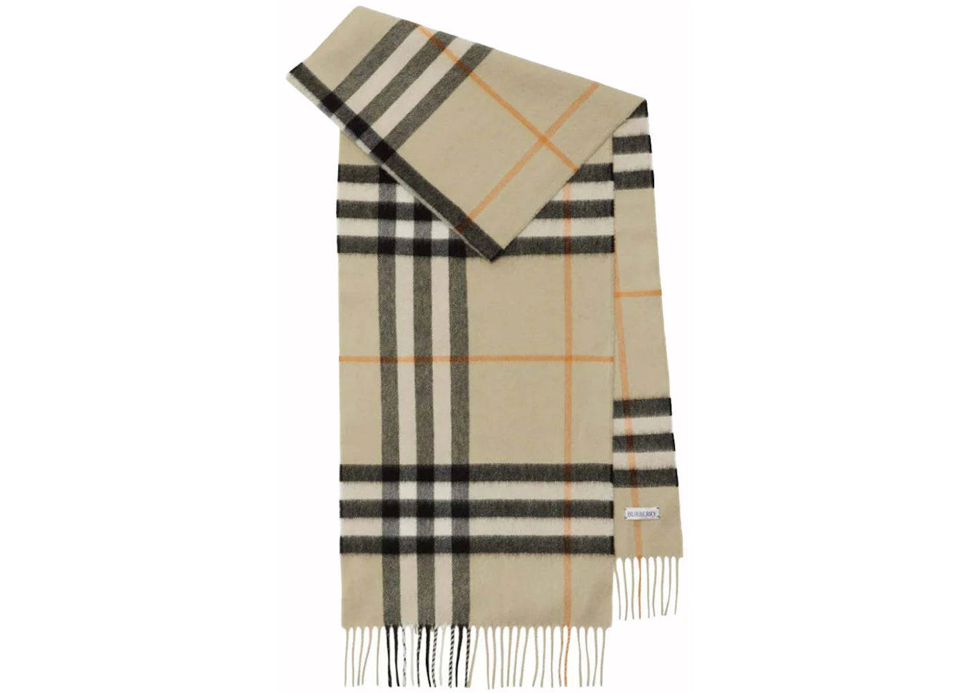 Burberry Check Cashmere Scarf Light Sage