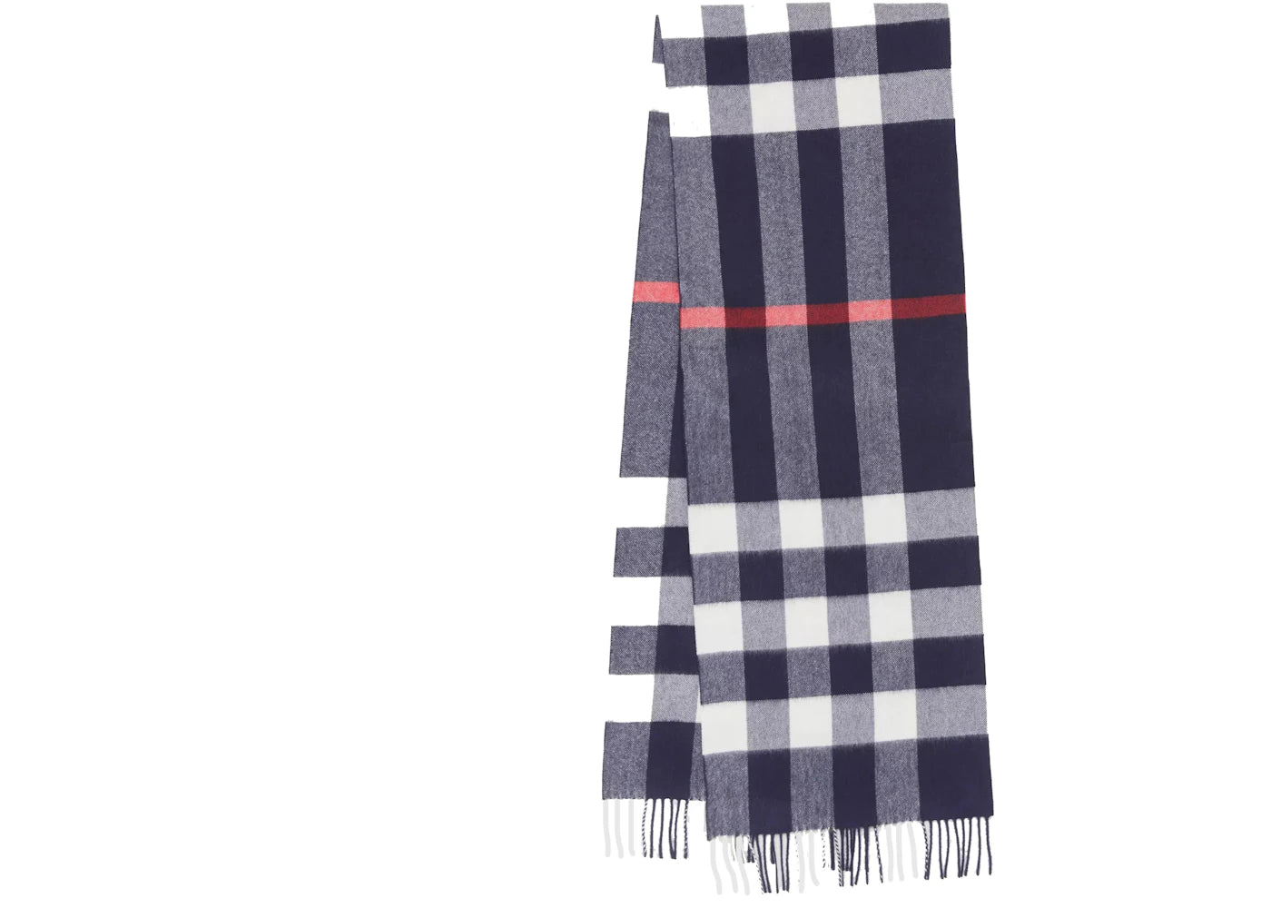 Burberry Check Cashmere Scarf Navy