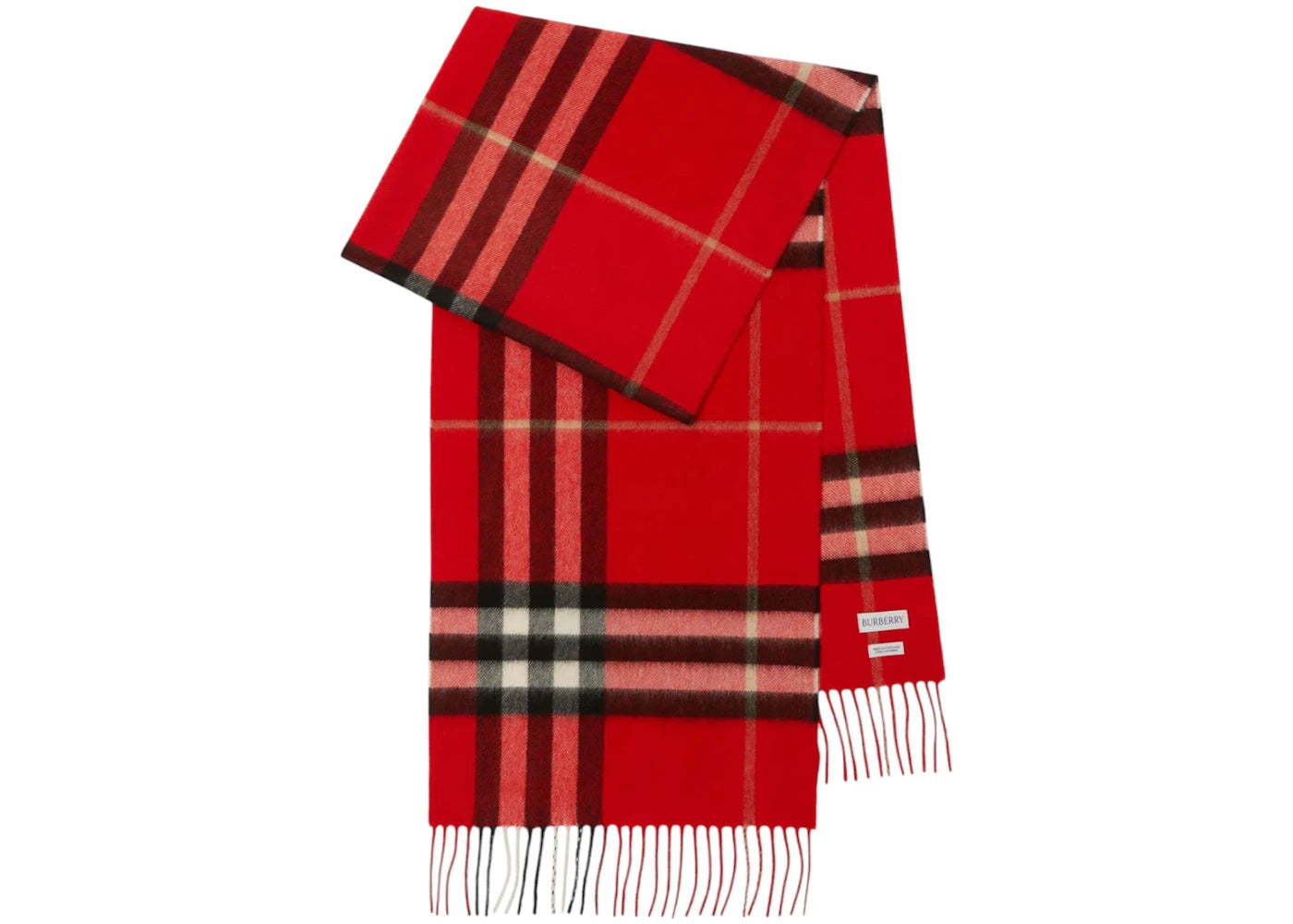 Burberry Check Cashmere Scarf Red