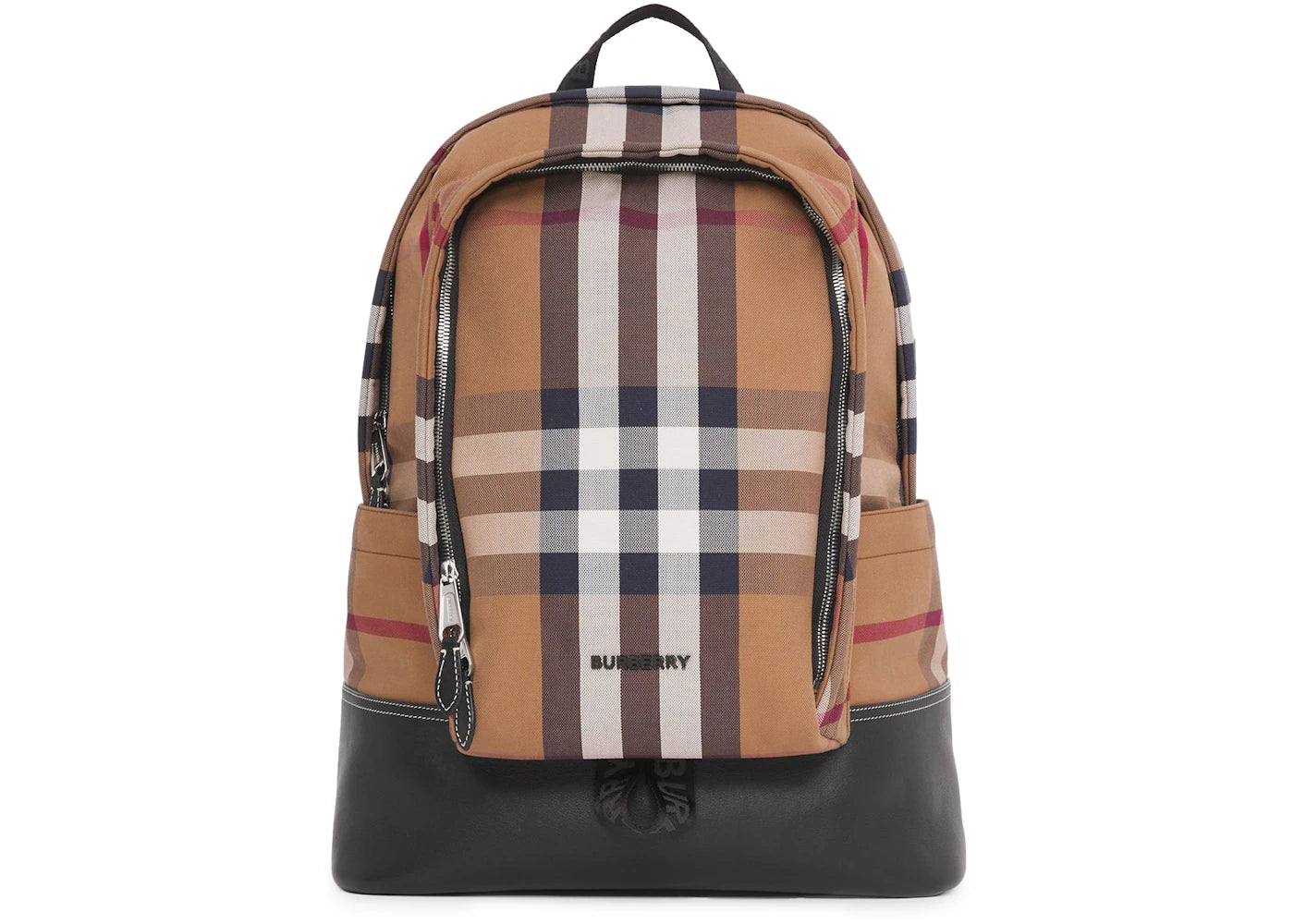 Burberry Check Cotton Canvas and Leather Backpack Large Birch Brown