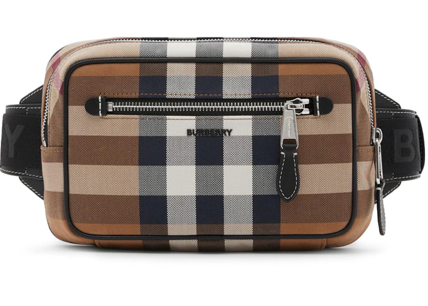 Burberry Check Cotton Canvas and Leather Bum Bag Birch Brown