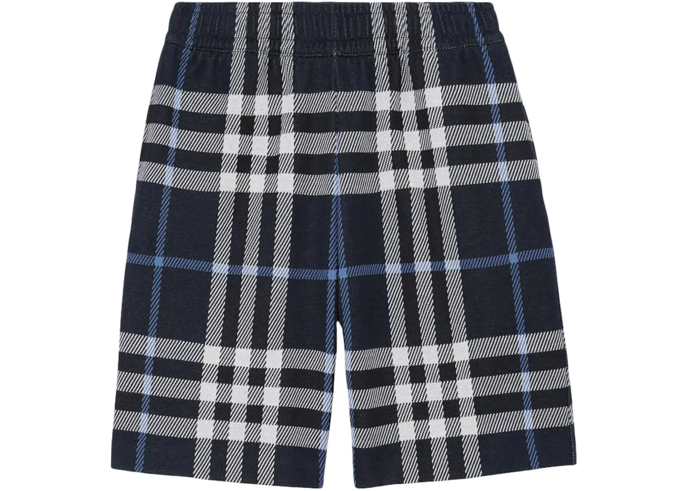 Burberry Check Cotton Jacquard Shorts White/Dark Blue