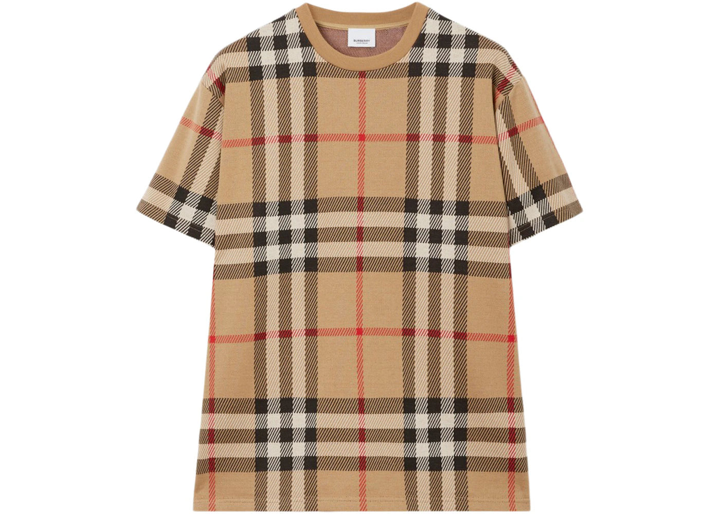 Burberry Check Cotton Jacquard T-shirt Archive Beige