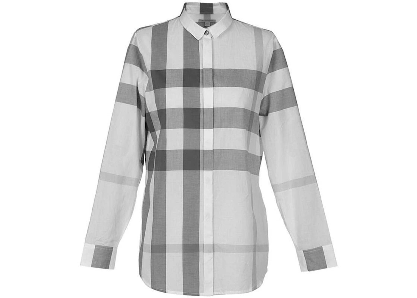 Burberry Check Cotton Shirt Check Light Gery