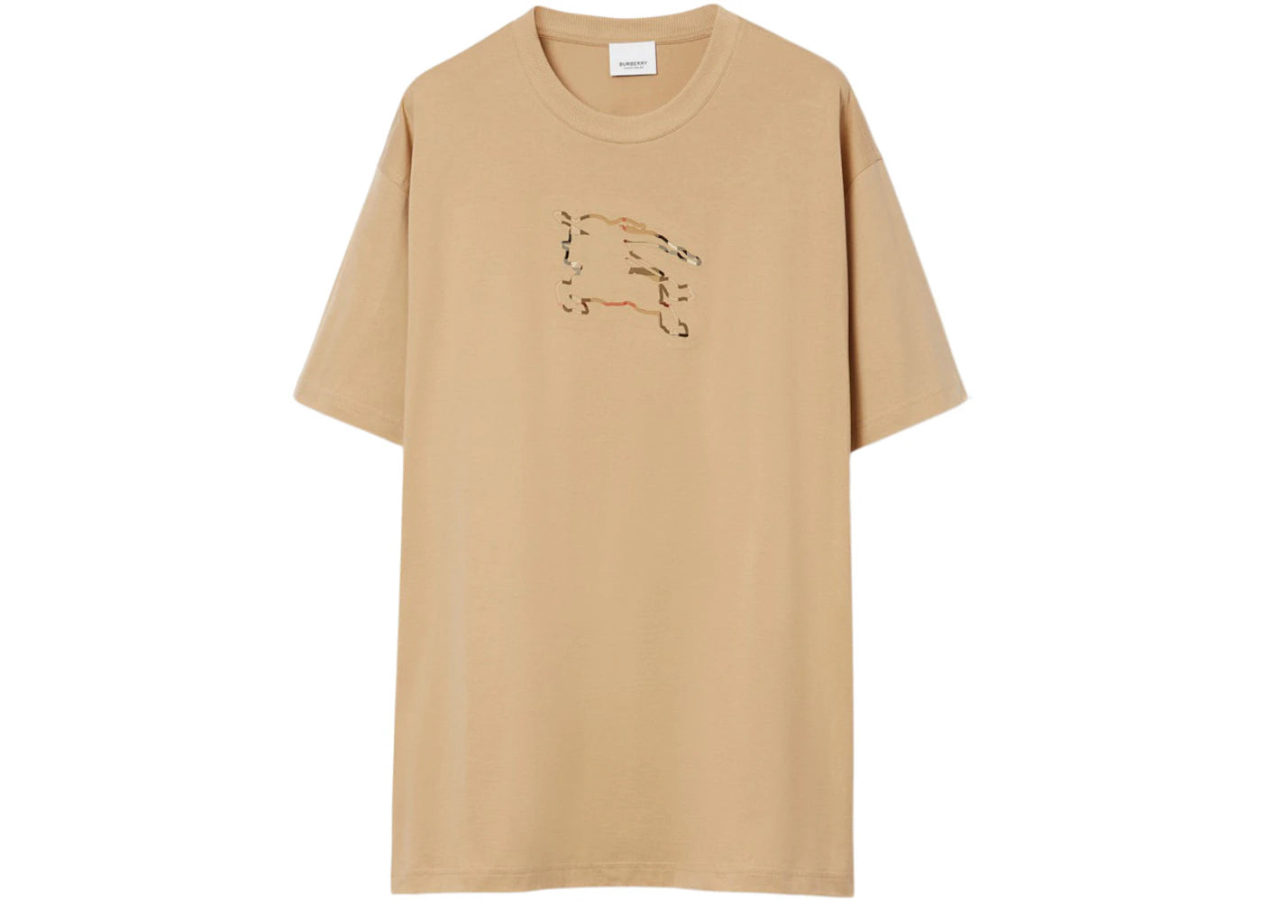 Burberry Check EKD Cotton T-shirt Soft fawn