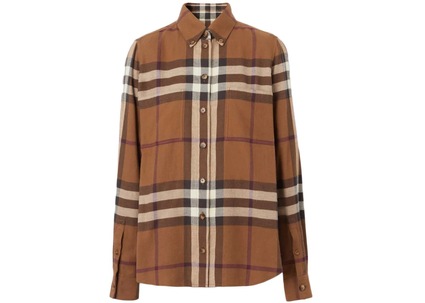 Burberry Check Flannel Shirt Dark Birch Brown