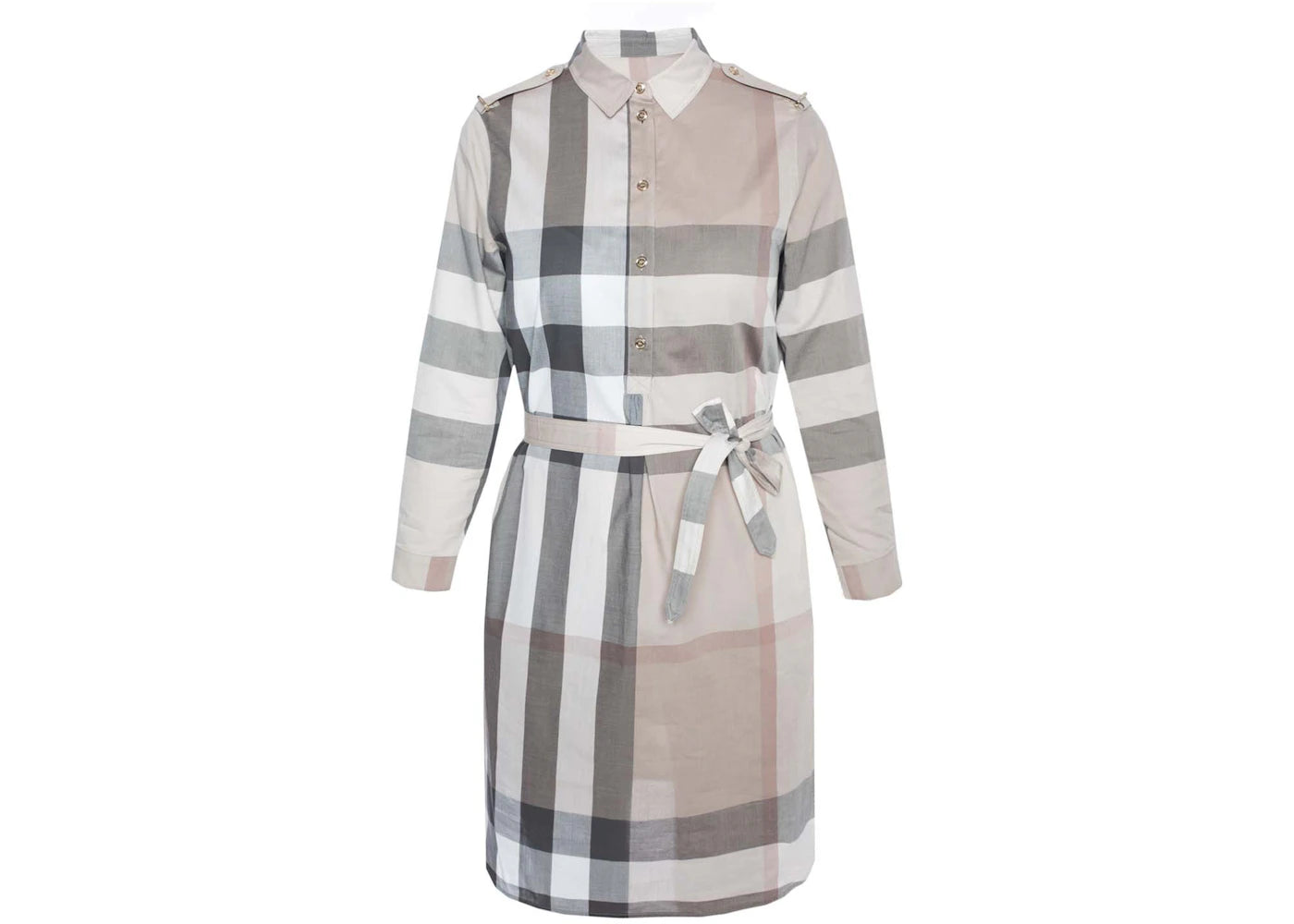 Burberry Check Knee-Length Dresses Light Brown Check