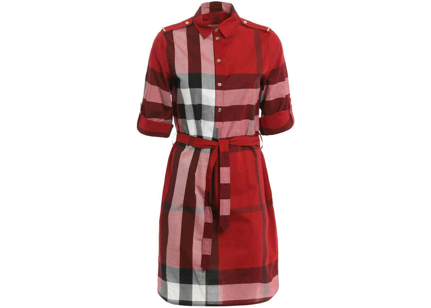 Burberry Check Knee-Length Dresses Red Check