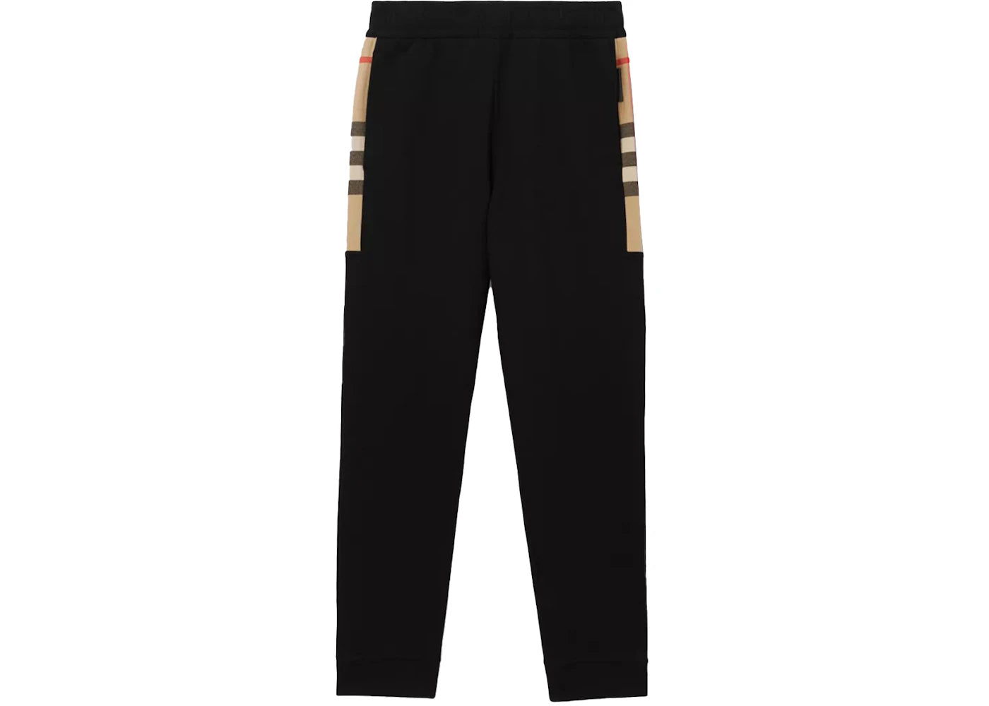 Burberry Check Panel Cotton Jogging Pants Black