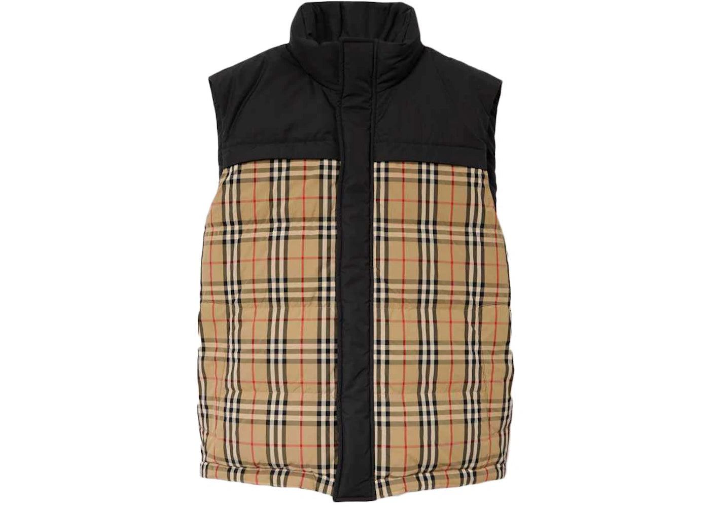 Burberry Check Panel Reversible Gilet Black/Archive Beige