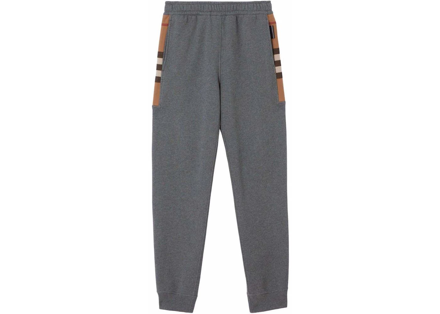 Burberry Check-Panel Track Pants Dark Grey