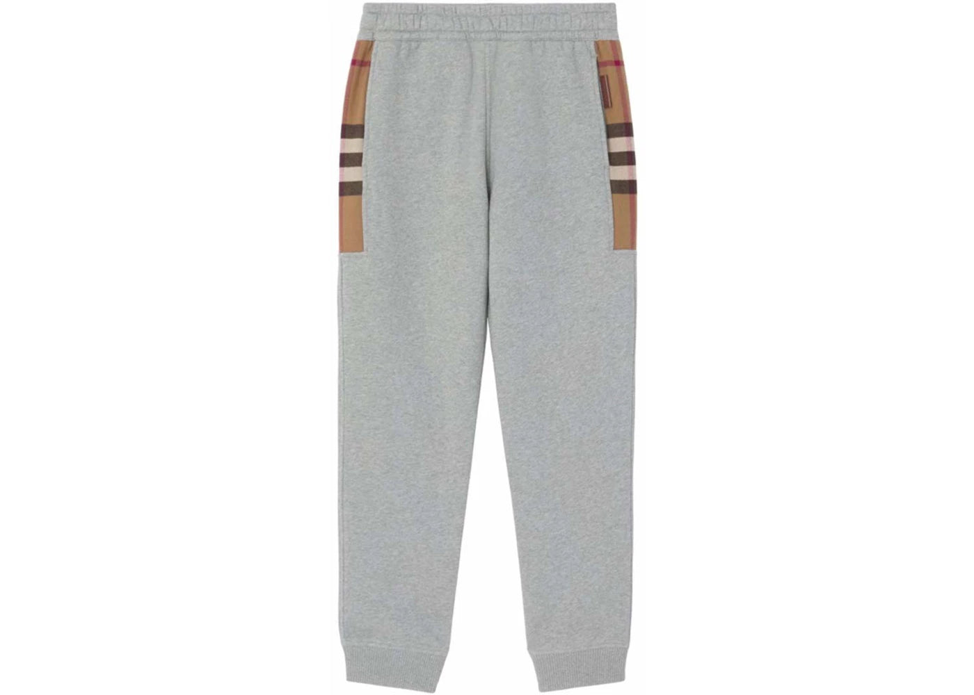 Burberry Check-Panel Track Pants Ligh Grey