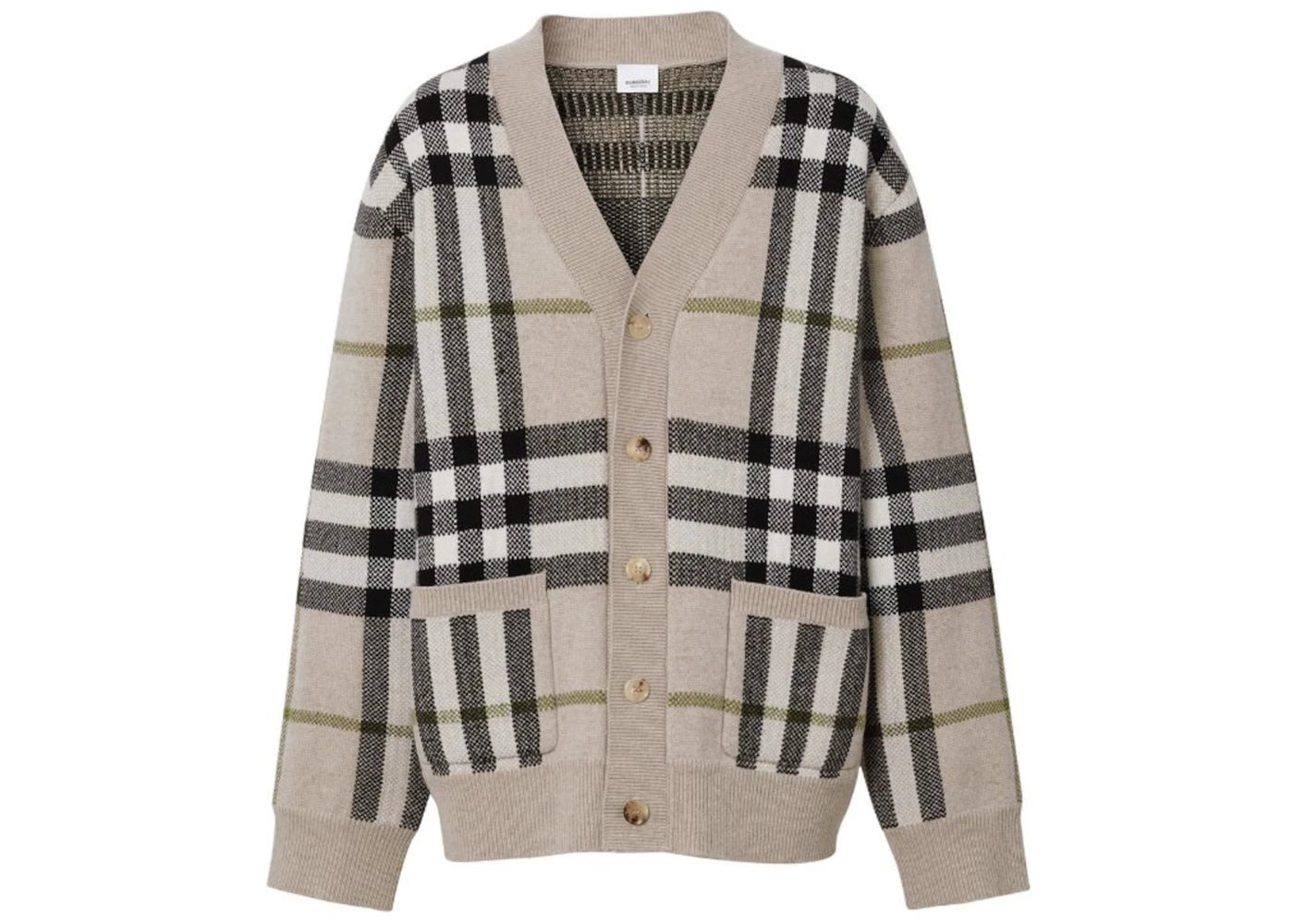 Burberry Check-Pattern Cardigan Light Brown