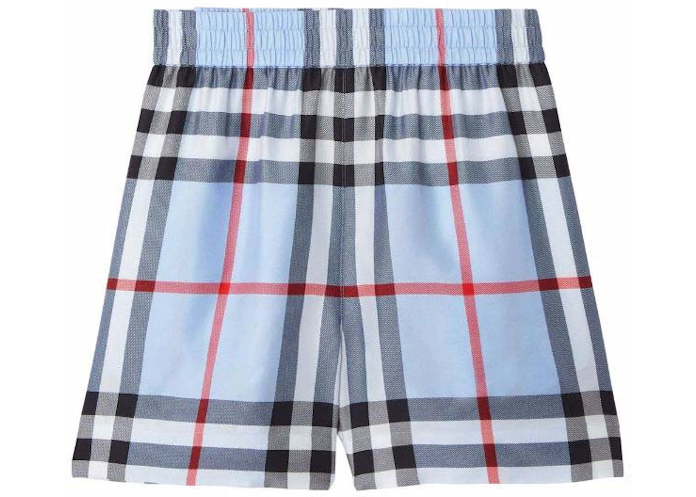 Burberry Check-Pattern Silk Shorts Blue