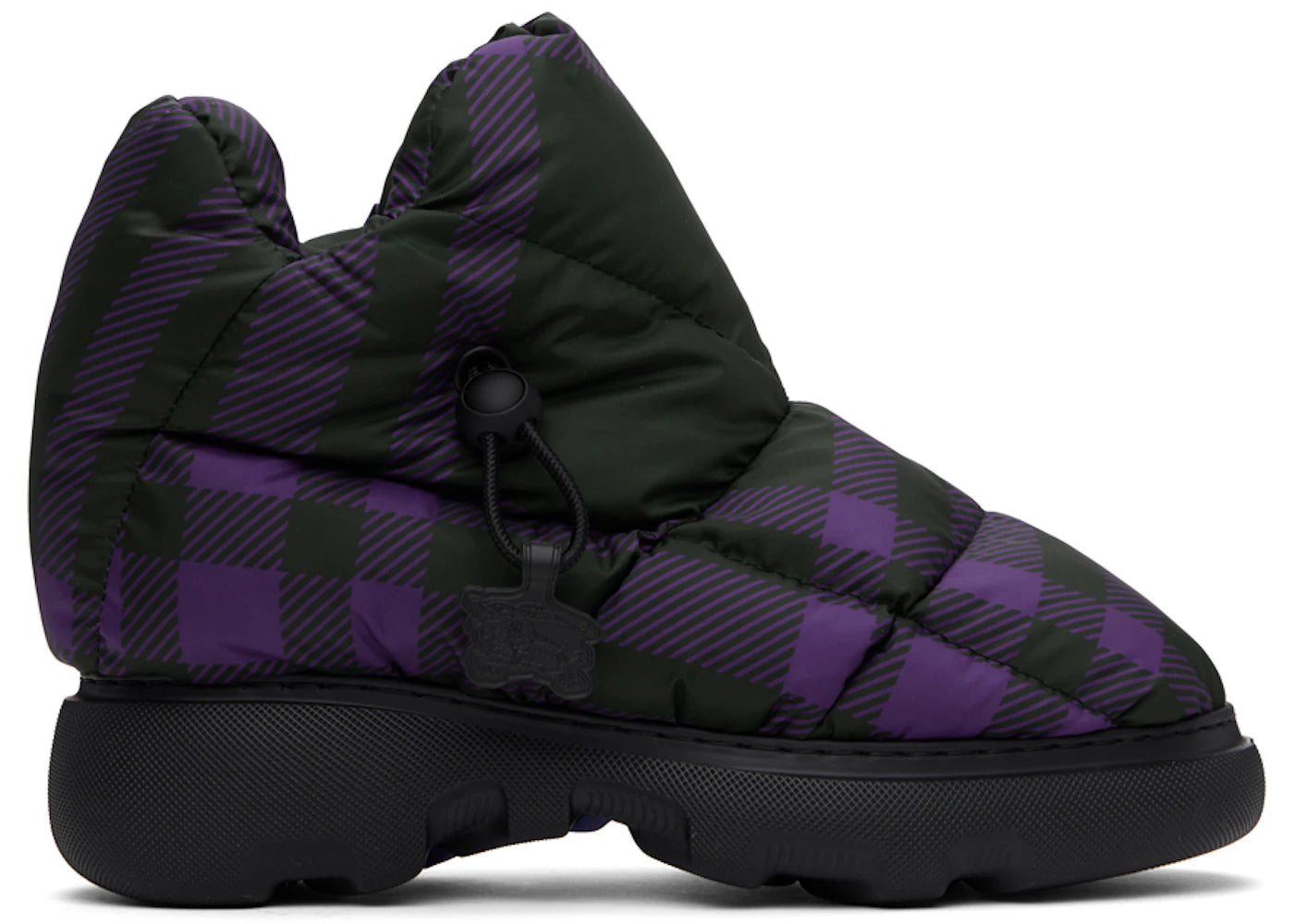 Burberry Check Pillow Boot Black Purple