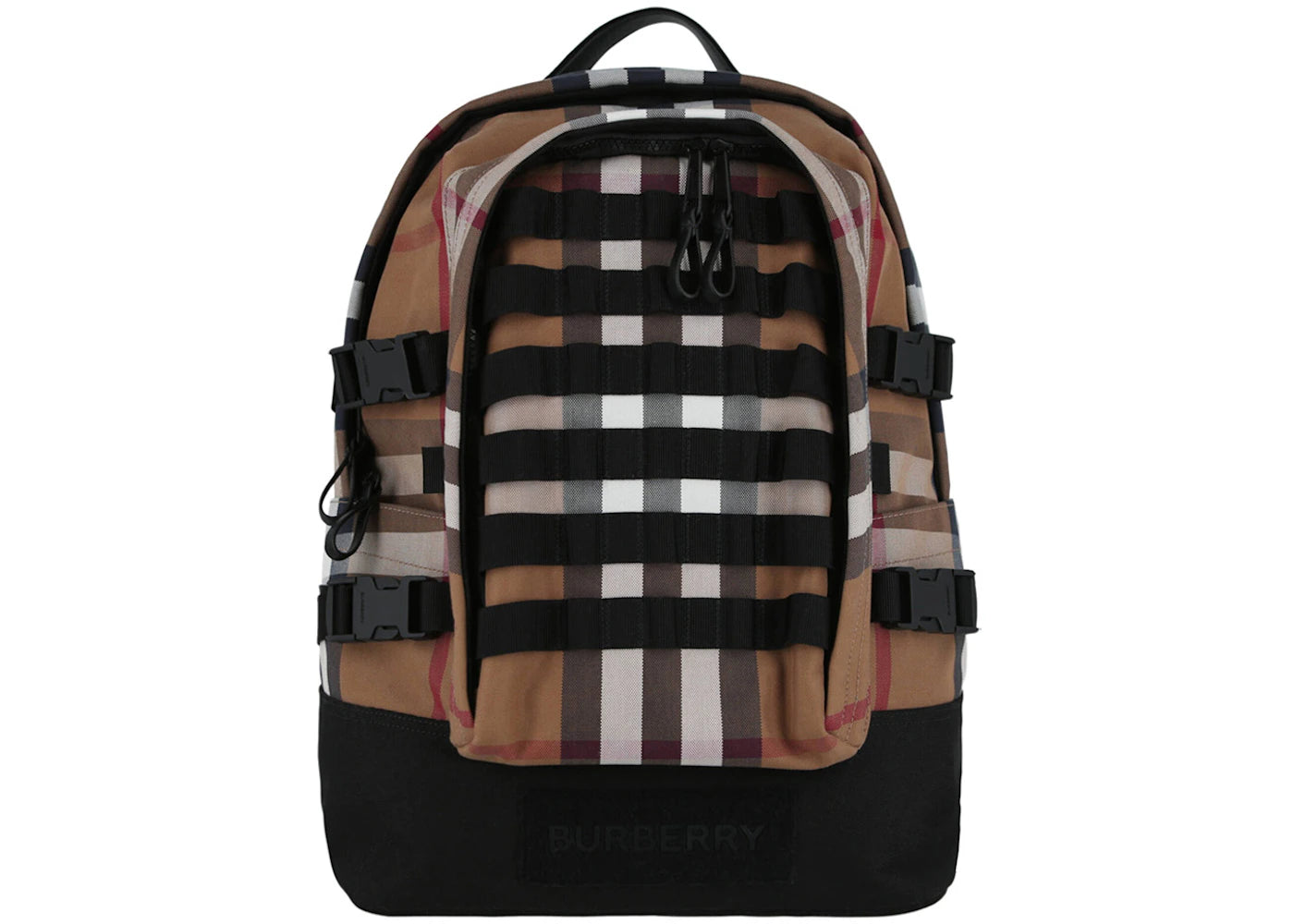 Burberry Check Print Backpack Brown