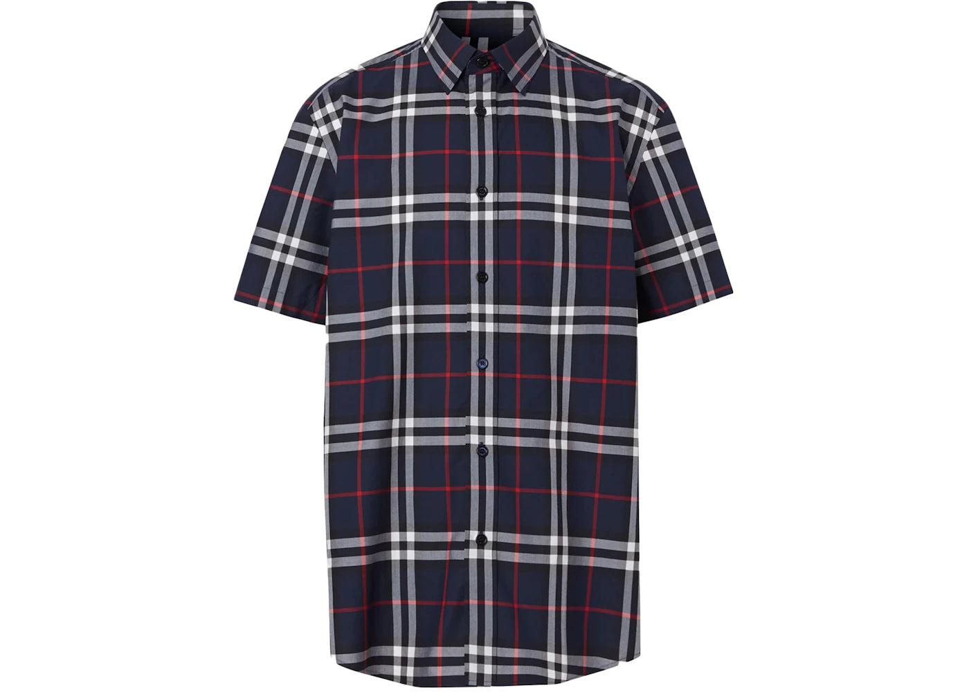 Burberry Check Print S/S Shirt Navy