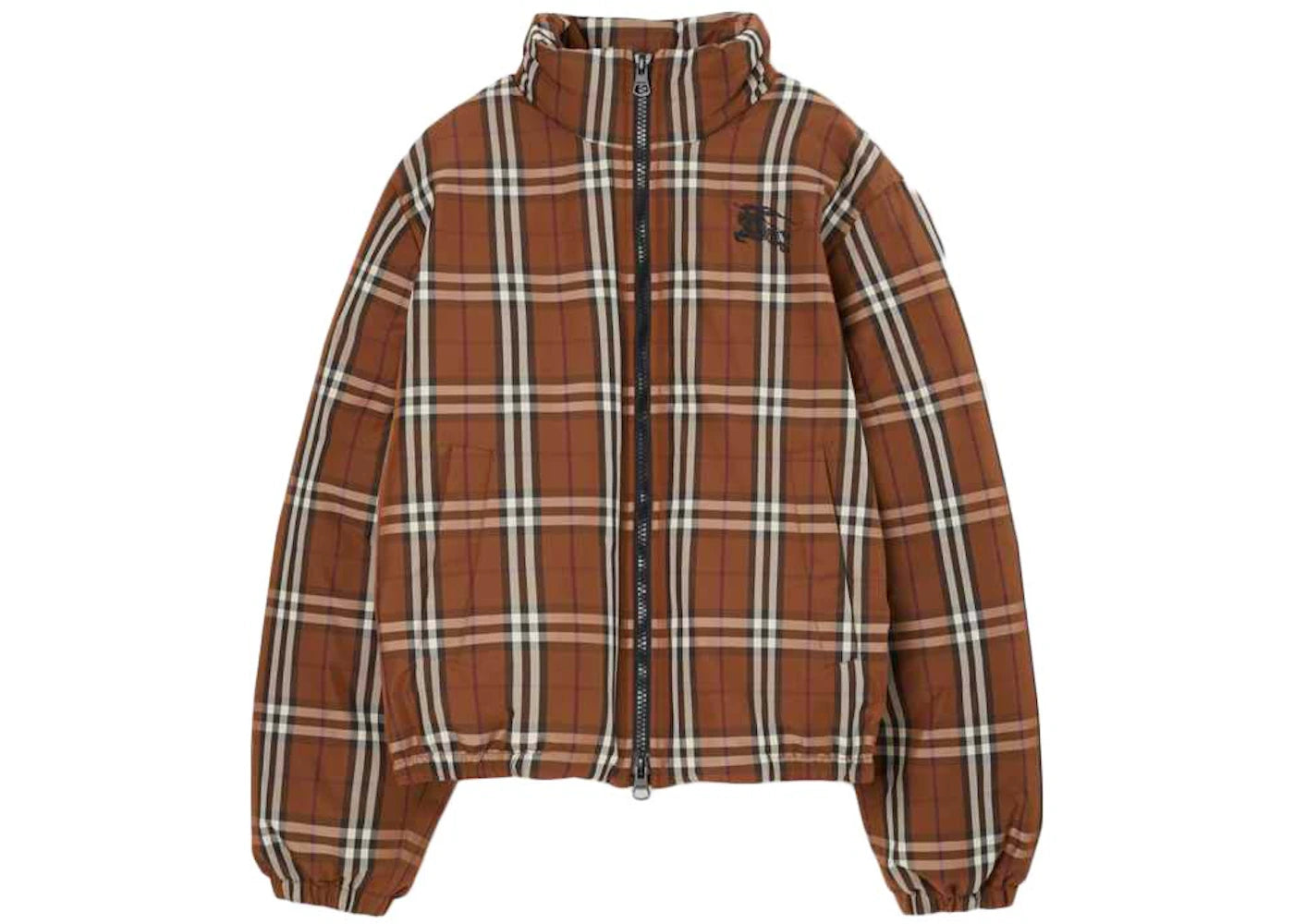 Burberry Check Puffer Jacket Dark Birch Brown