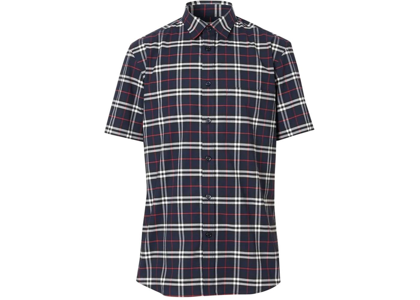 Burberry Check S/S Shirt Navy