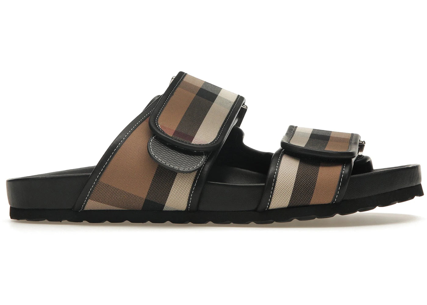 Burberry Check Sandals Birch Brown Black