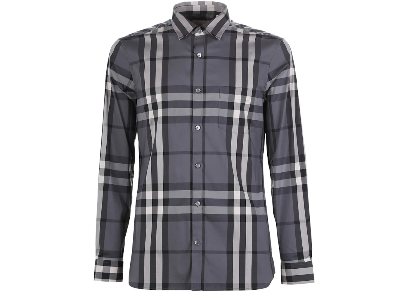 Burberry Check Stretch Cotton Shirt Grey/White/Black