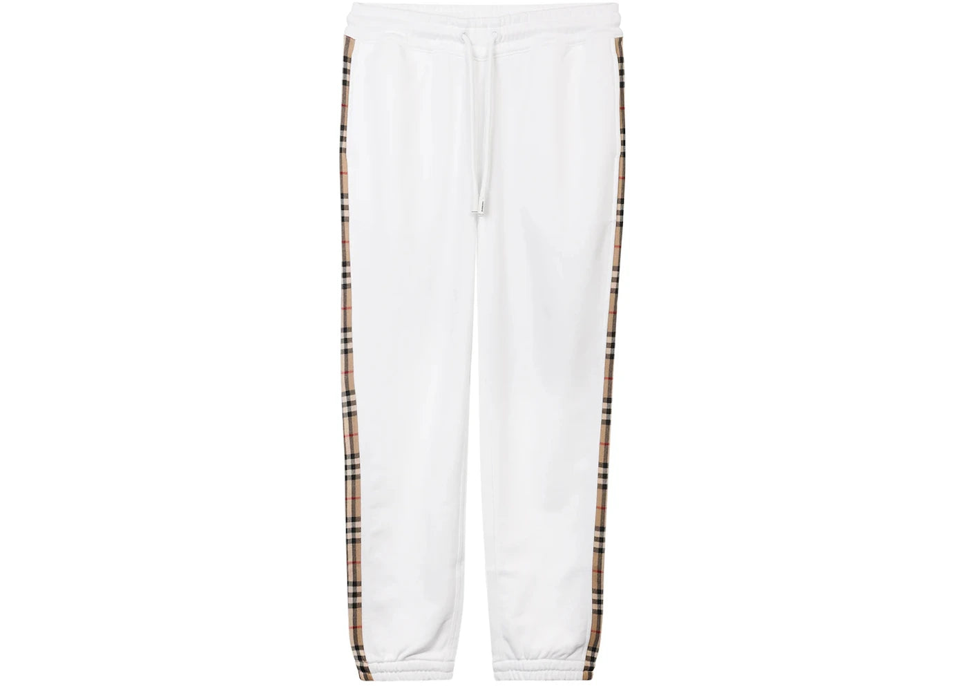 Burberry Check-Stripe Track Pants White