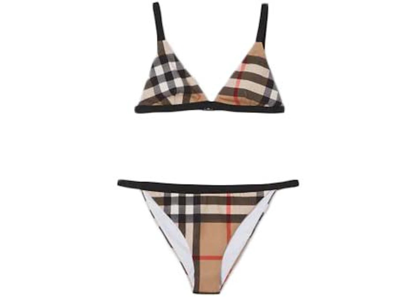 Burberry Check Triangle Bikini Archive Beige