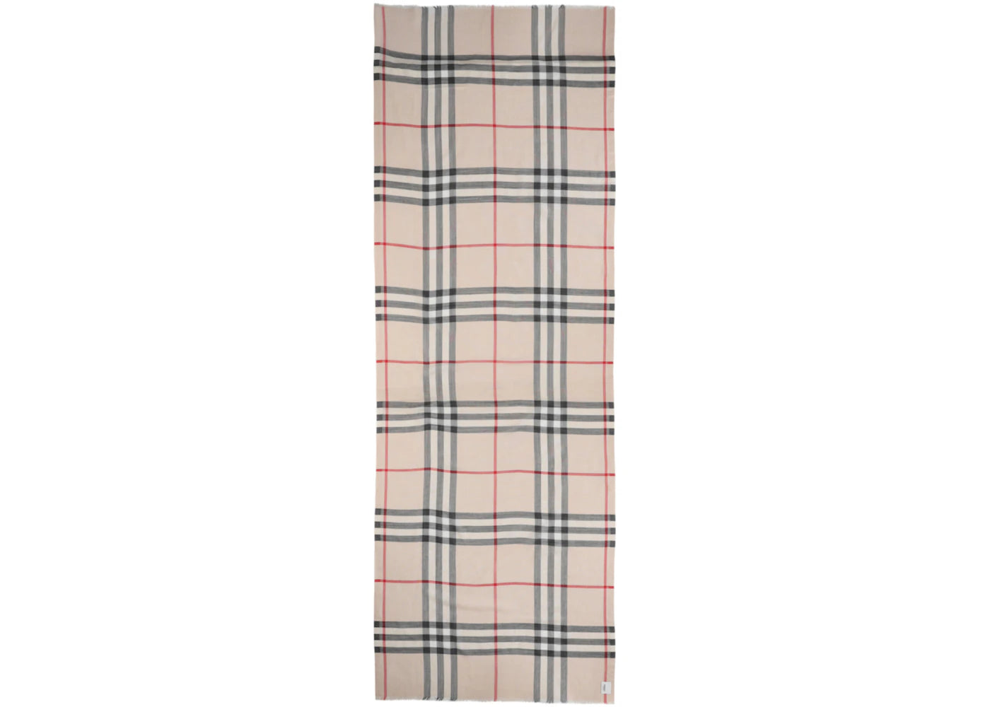 Burberry Check Wool Silk Scarf White