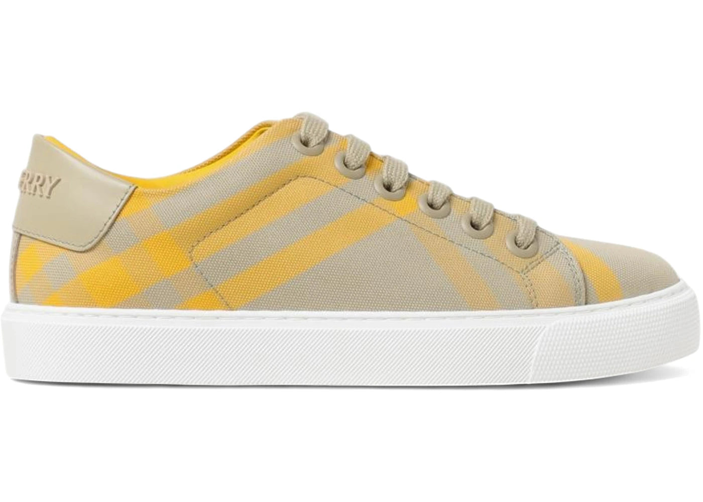 Burberry Checked Cotton Sneakers Yellow (Women's)