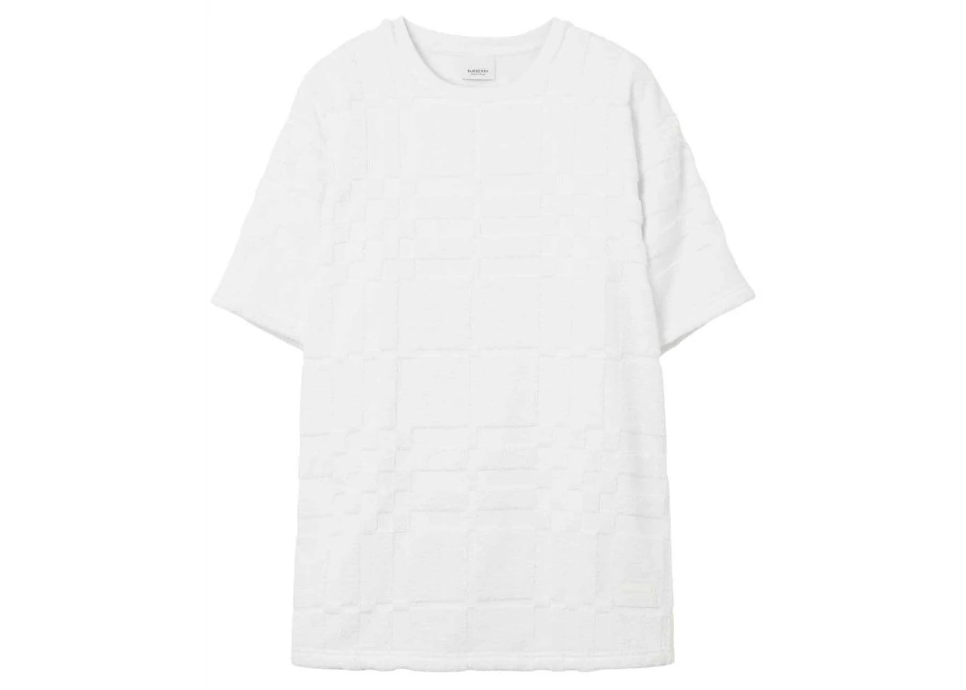 Burberry Checked Terry T-Shirt White