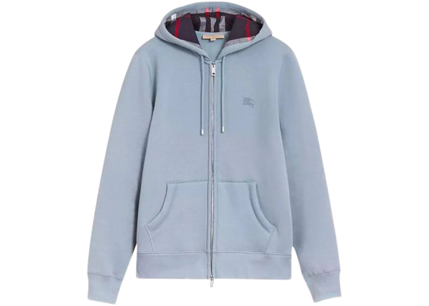 Burberry Clarendon Zip Up Check Hoodie Light Blue