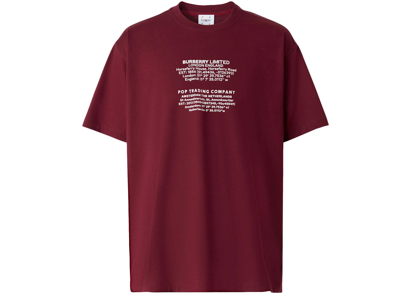 Burberry Coordinates Print Cotton T-shirt Garnet