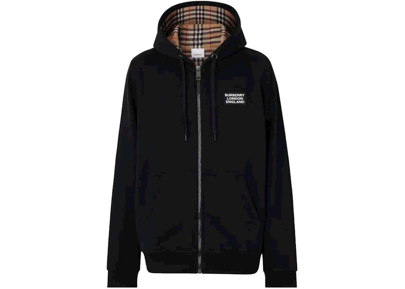 Burberry Cotton Blend Zip Hoodie Black