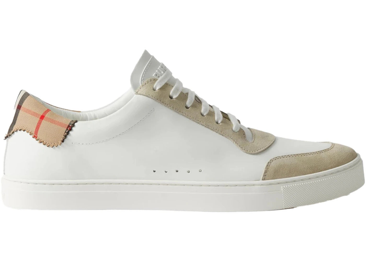 Burberry Cotton Check Sneakers Neutral White