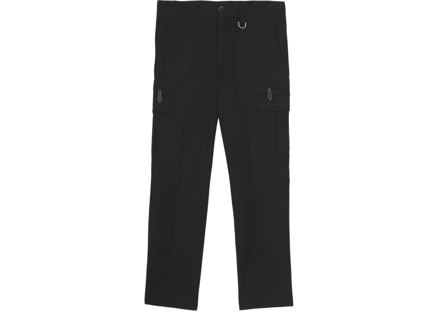 Burberry Cotton Gabardine Cargo Trousers Black