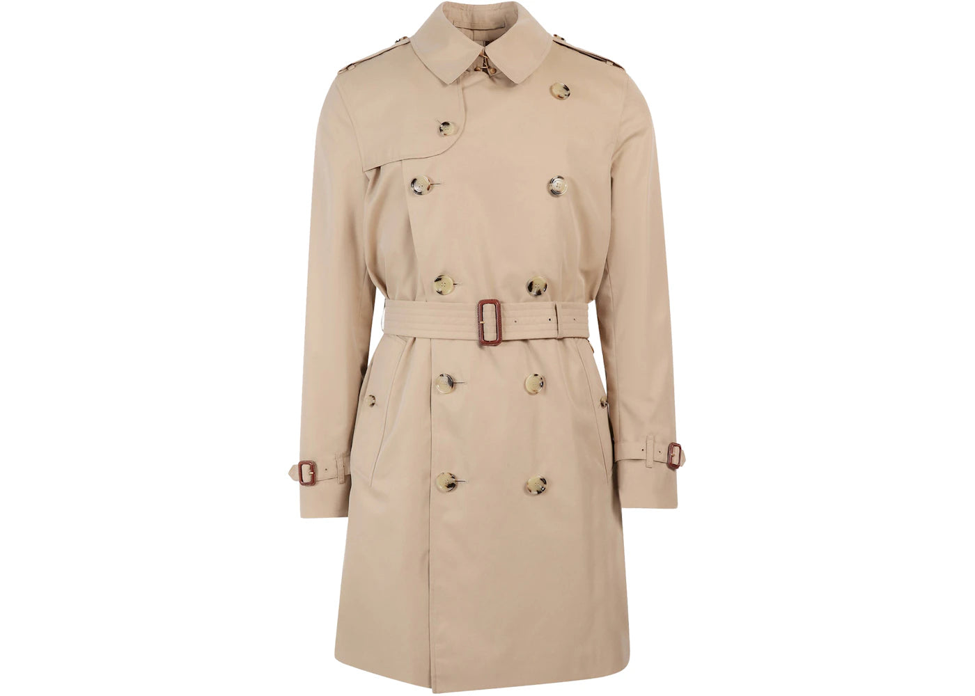 Burberry Cotton Short Trench Coat Beige