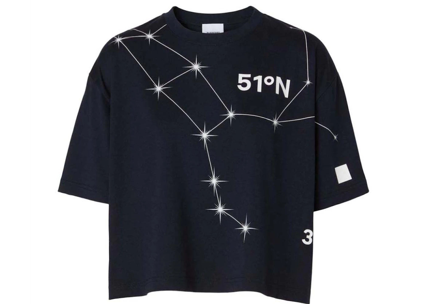 Burberry Cropped Constellation Print T-shirt Navy