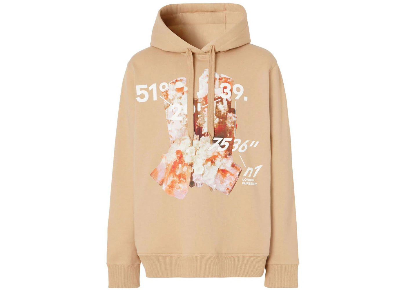 Burberry Crystal and Coordinates Hoodie Beige