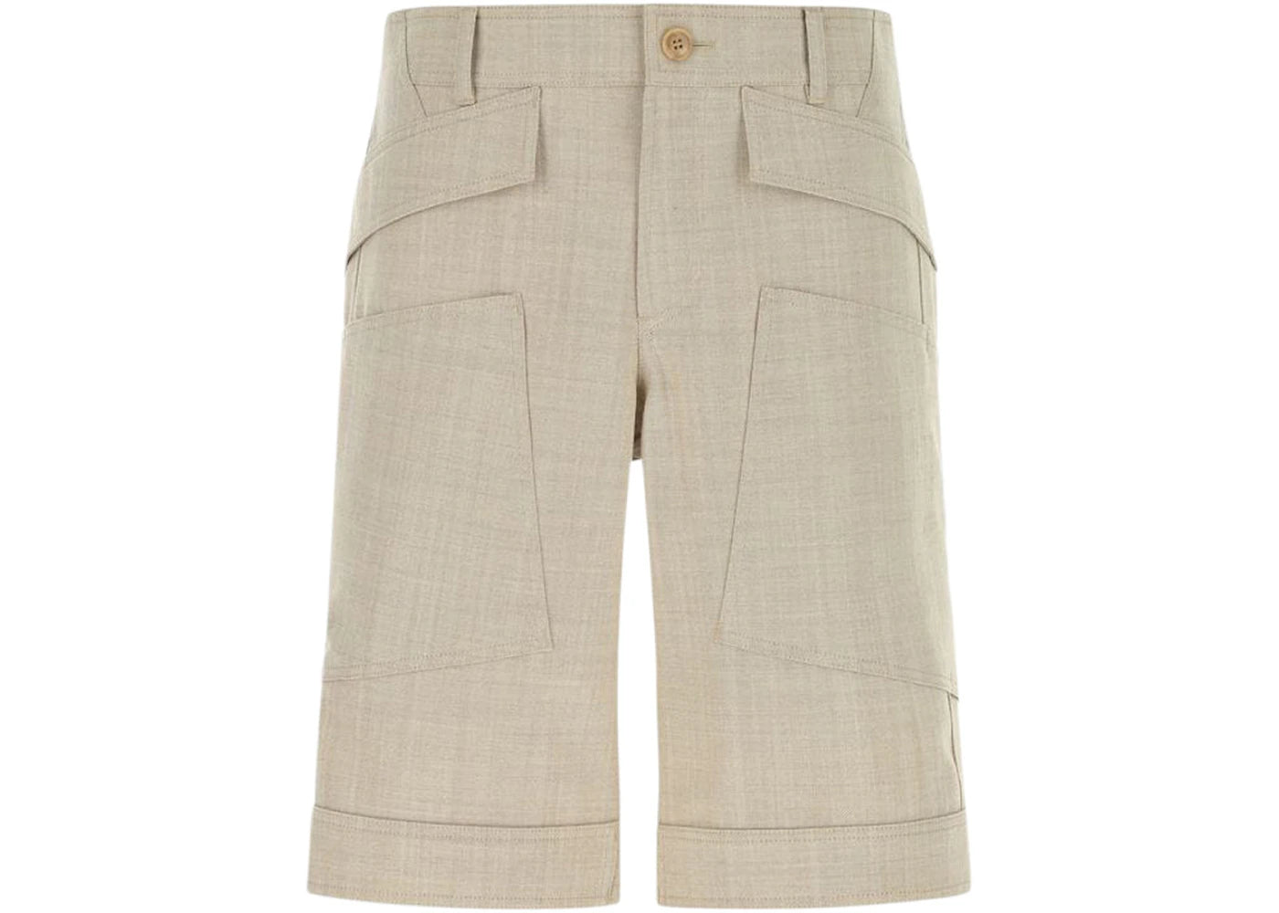 Burberry Cuff Detail Bermuda Shorts Light Beige