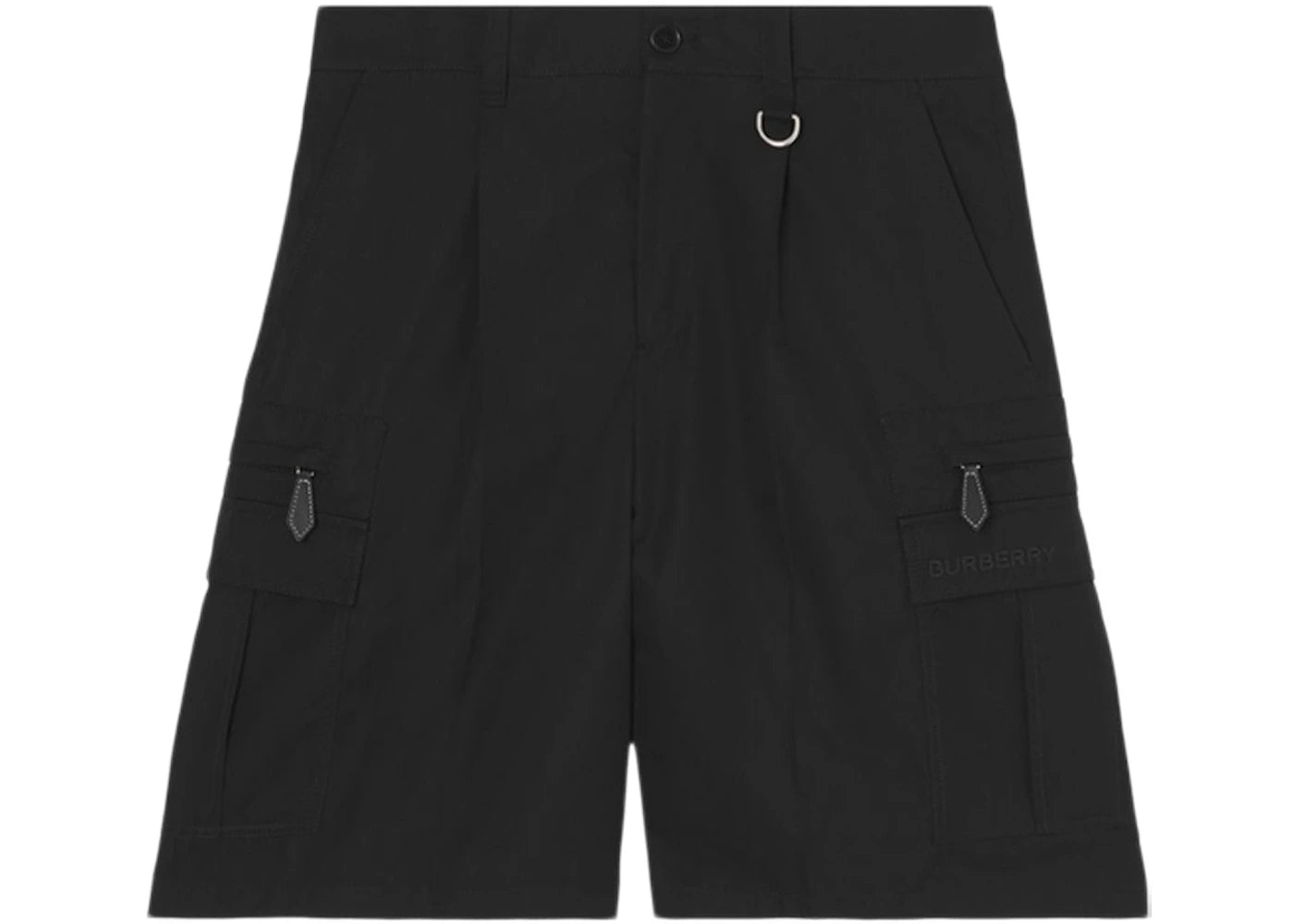 Burberry D-Ring Detail Cotton Gabardine Cargo Shorts Black