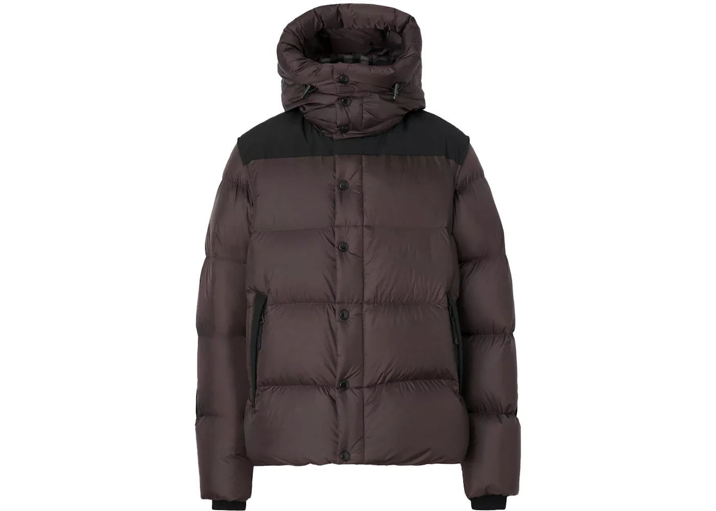 Burberry Detachable Sleeve Hooded Puffer Jacket Dark Peat Brown