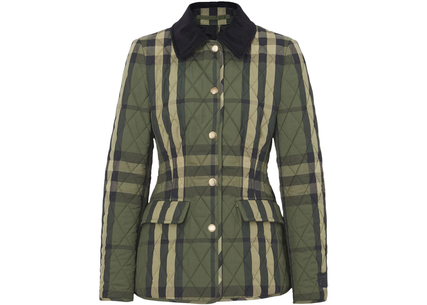 Burberry Diamond-Quilted Check Jacket Green
