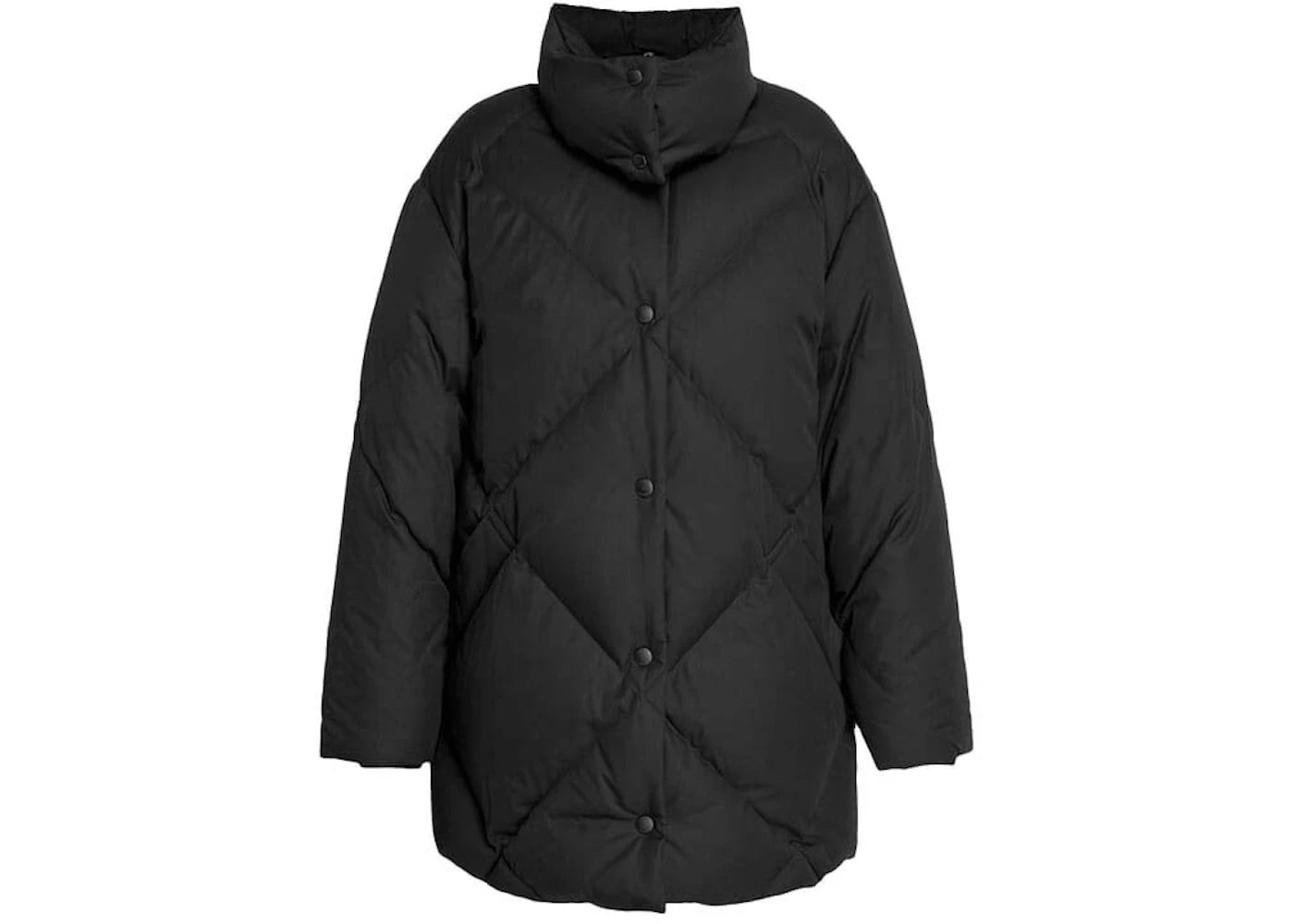 Burberry Diamond Quilted Cotton Gabardine Coat Black