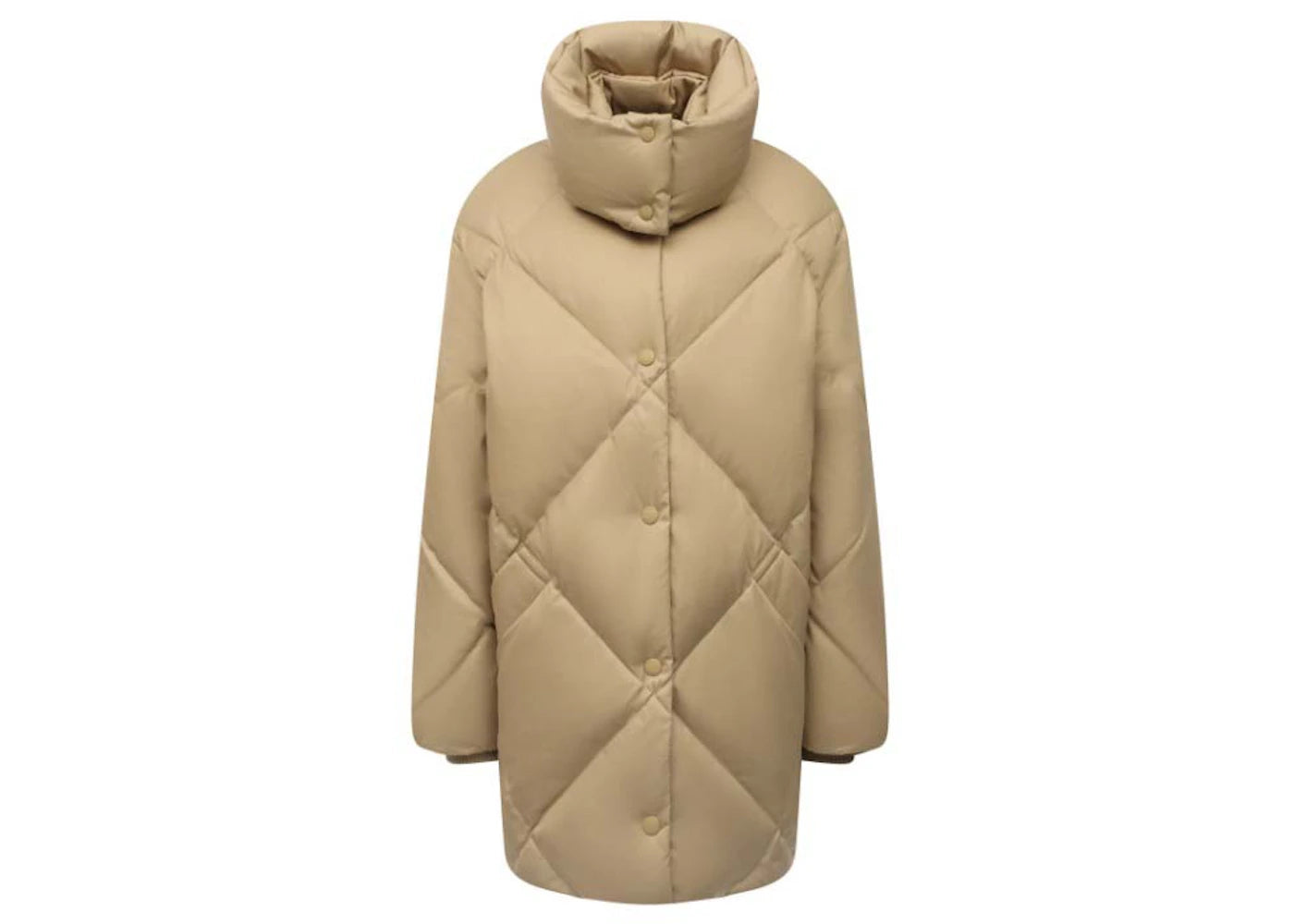 Burberry Diamond Quilted Cotton Gabardine Coat Honey